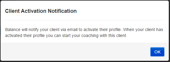 Client activation notification